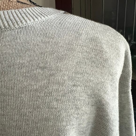 Y2K Vintage IZOD Argyle Sweater Size M Men VNeck Gray Tan Cotton Academia Preppy - Picture 13 of 17